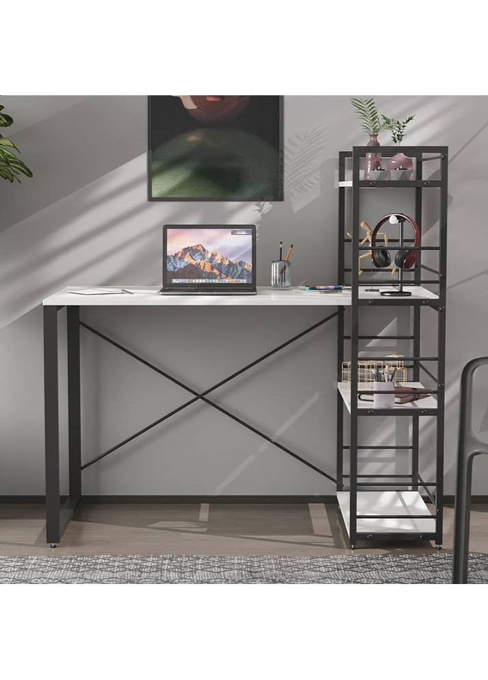 Письмовий стіл Серії Конект з етажеркою 75x120x600 чорний ДСП Біле 16мм (FRD-104219) Ferrum-decor (360645129)