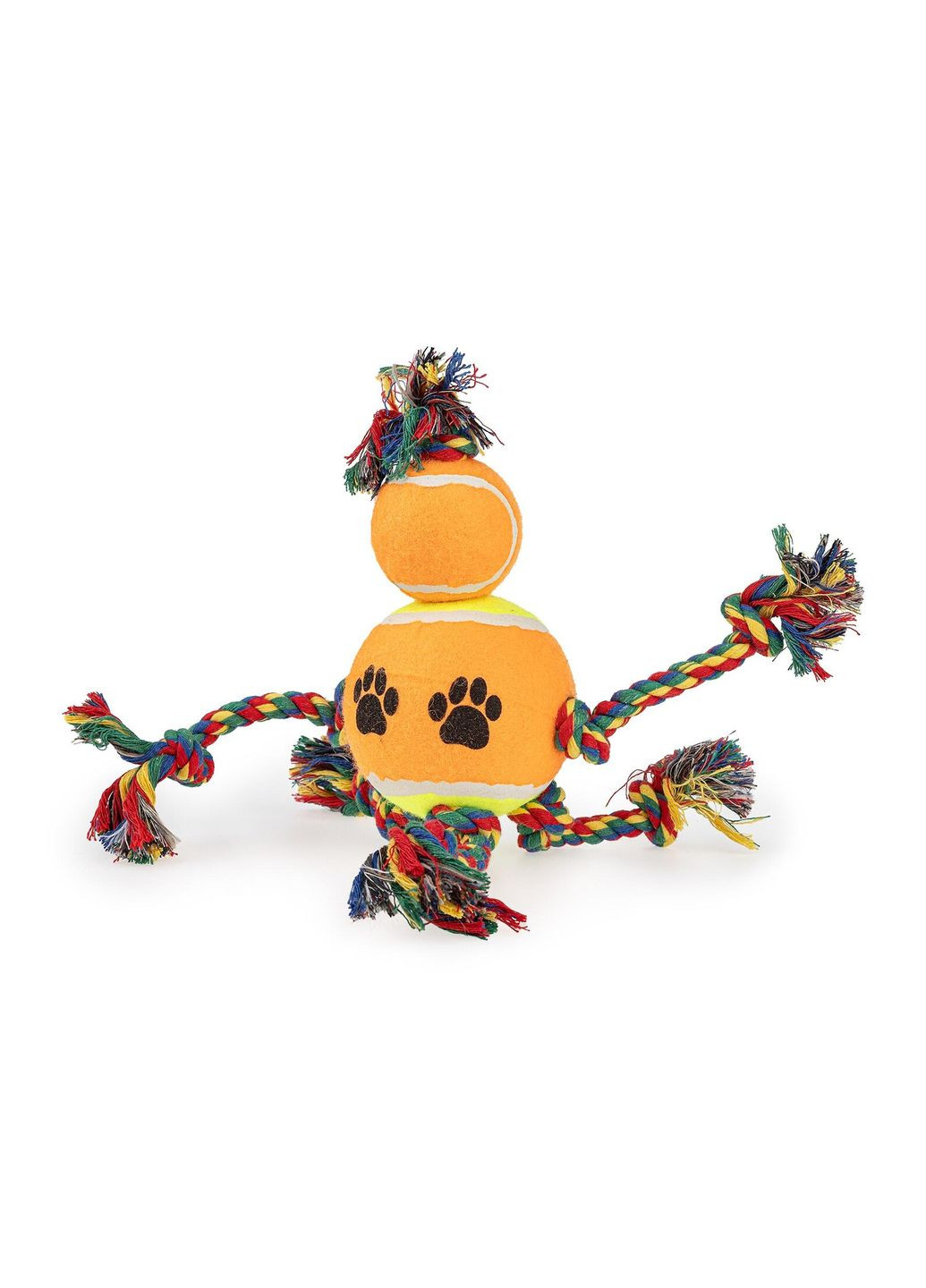 Іграшка для собак Вузловий канат з двома м'ячами, 32см Happet (353688780)