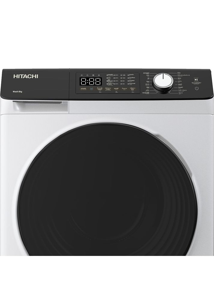 Пральна машина BD-802HVOW фронтальна, 8кг, 1400, A+++, 60см, дисплей, пара, інвертор, люк чорний, Hitachi (364358448)