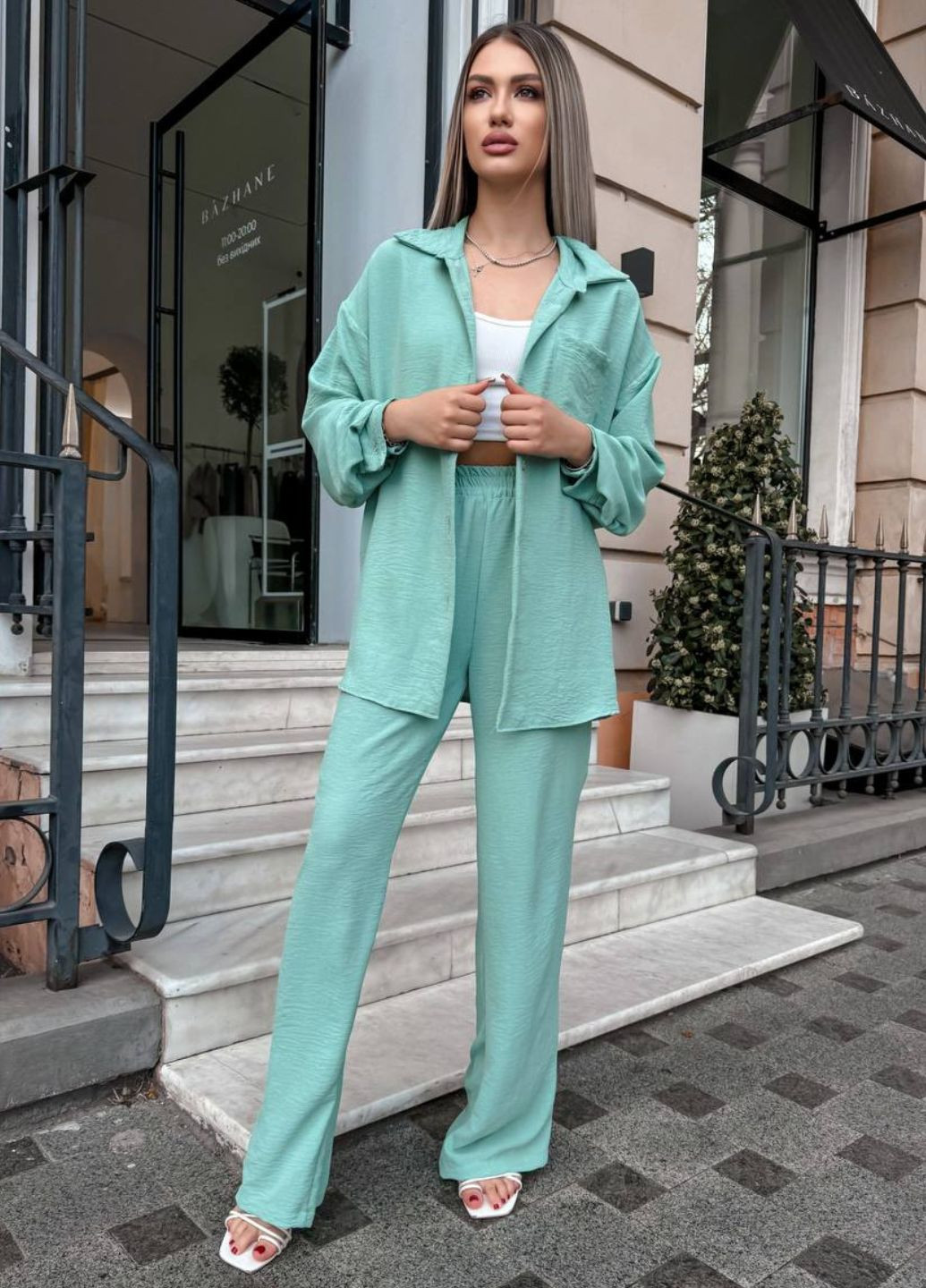 Базовий повсякденний вільний костюм двійка: сорочка + штани Tik-Tak (325401610)