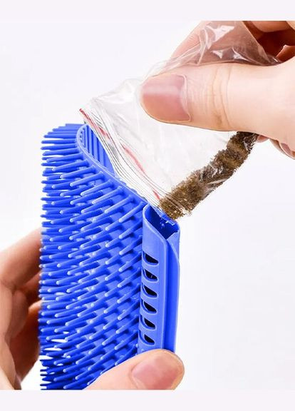 Щітка-чесалка для кішок Semi Brush-comb, Blue з кутовим кріпленням до стіни Semi Line (324608166)