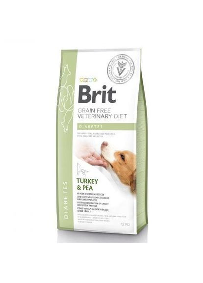 Сухой корм GF VetDiet Dog Diabetes для собак, при сахарном диабете, с индейкой и горохом, 12 кг (*) Brit (322589515)