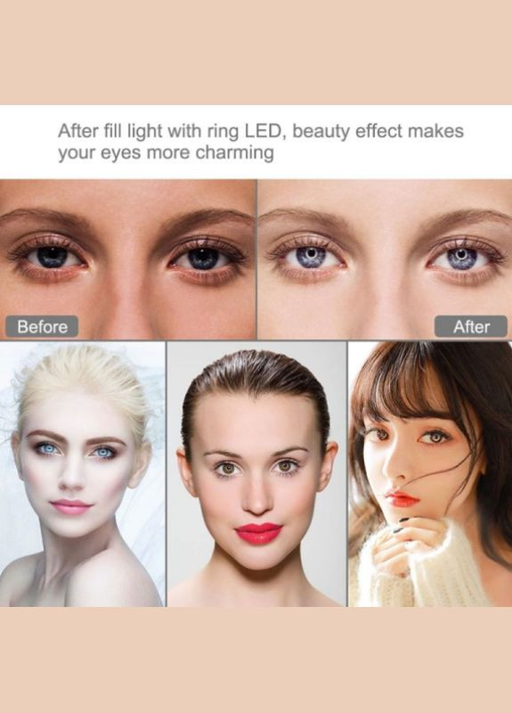 Кольцо Фото Лампа 12см с Штативом Триподом Подсветка Кольцевая для Блогера ST-CC12 Clefers (300694618)