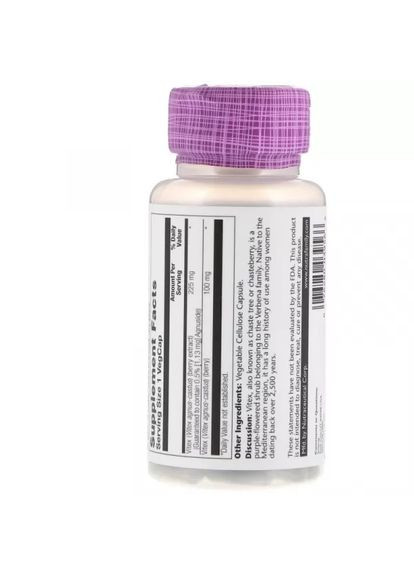 Екстракт ягід Вітексу священного 225 мг/100 мг, 60 капсул Solaray (302520916)