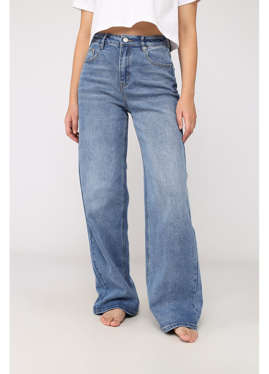 Джинси wide leg жіночі колір синій CB-00279680 Yuki - (366421870)