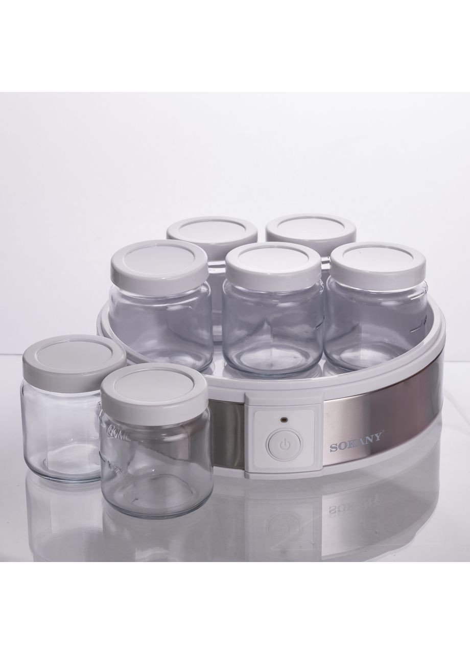 Йогуртница электрическая на 7 баночек по 180 (мл) аппарат для приготовления йогурта 20 Вт йогуртница для дома SK-08017 Sokany (369388054)
