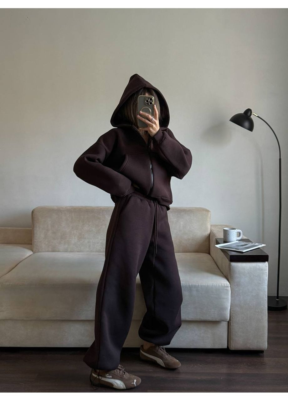 Жіночий утеплений костюм трьохнитка No Brand Р1543-032/2 (370590863)