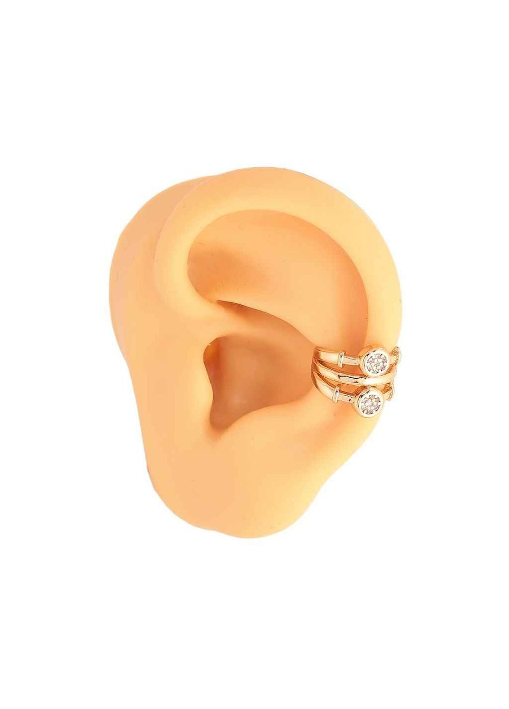 Сережки моно-кафа позолота 18K «Візерунок з кристалами» 290826 Xuping Jewelry (356457404)