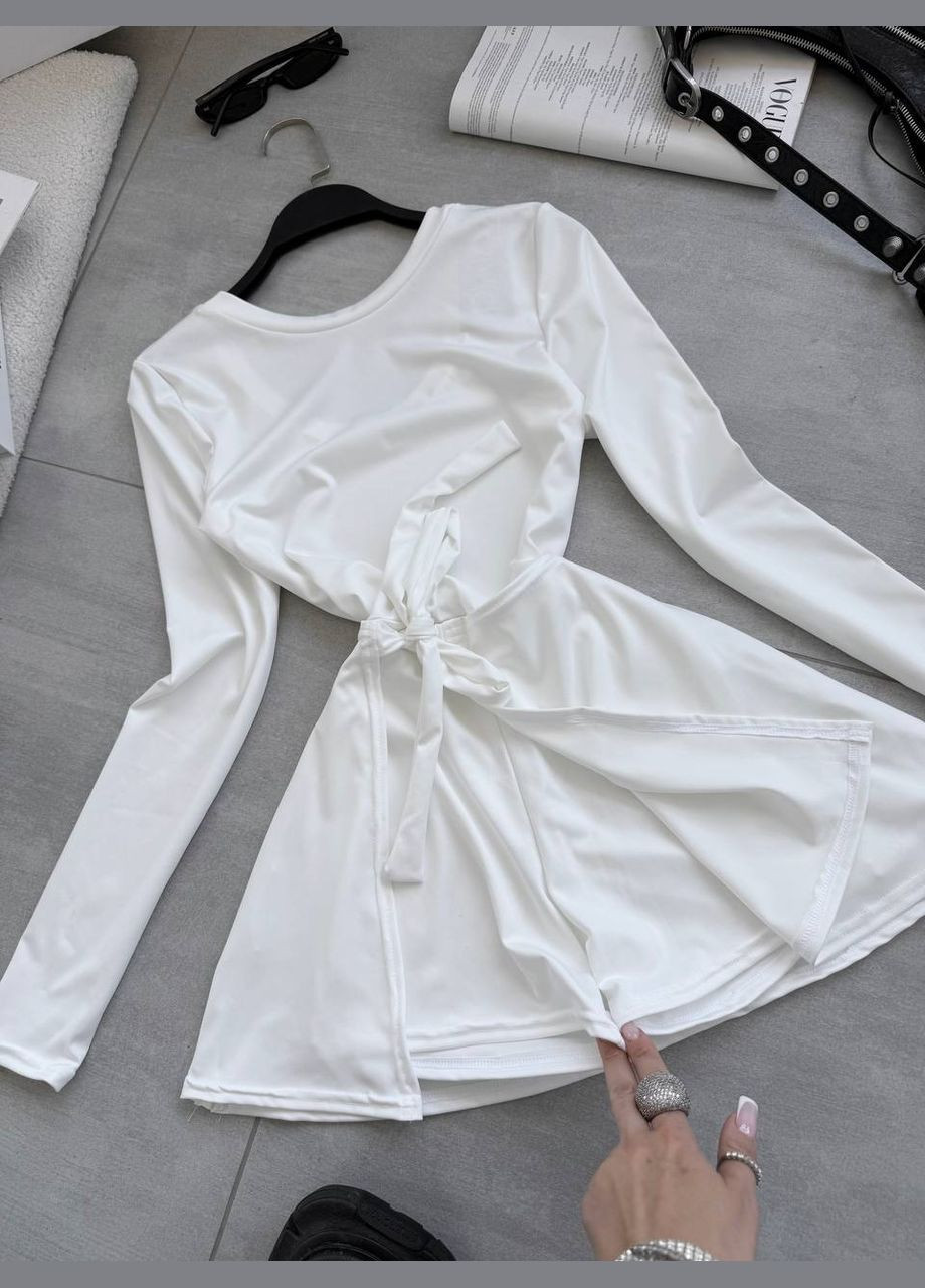 Платье комбинезон No Brand комбинезон-шорты однотонный молочный повседневный, кэжуал дайвинг