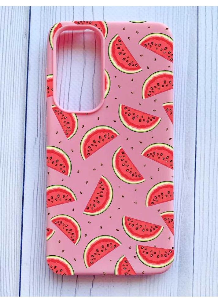 Матовий рожевий чохол на Samsung Galaxy S24 FE Кавуновий фон (принт 344) Creative (355390588)