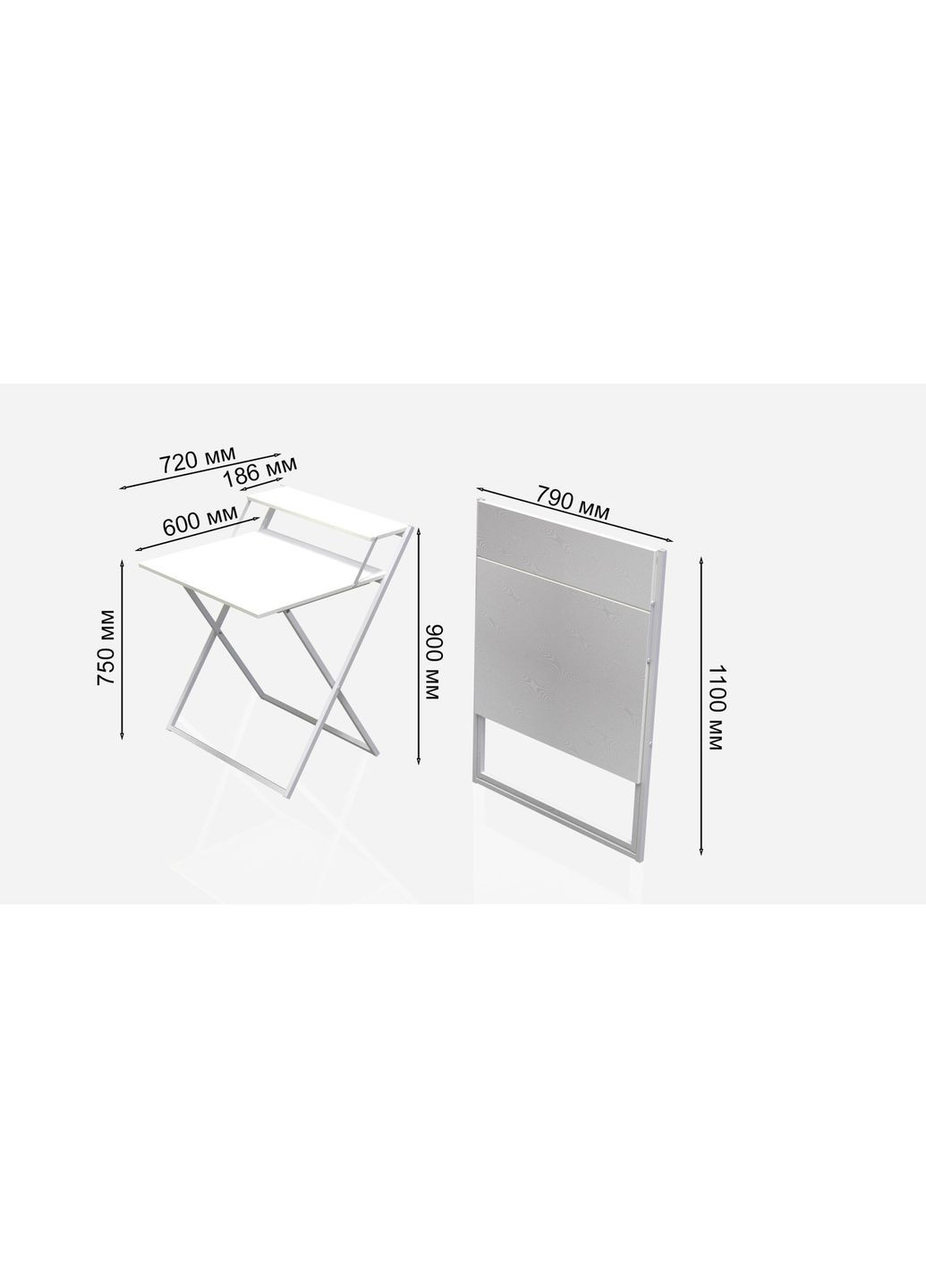 Стол трансформер Компакт 4 750x790x720 металл ДСП Белое 16 мм FRD-104697 Ferrum-decor (365444978)