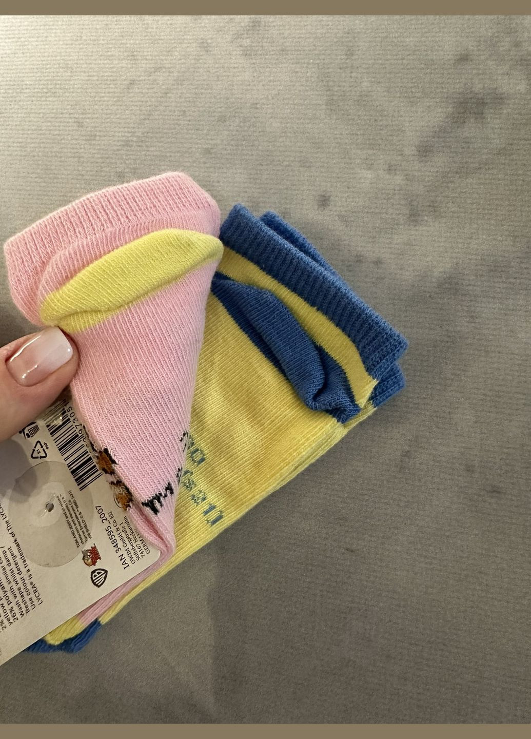 Розовые носки 2 пары Lycra рисунки (316132328)