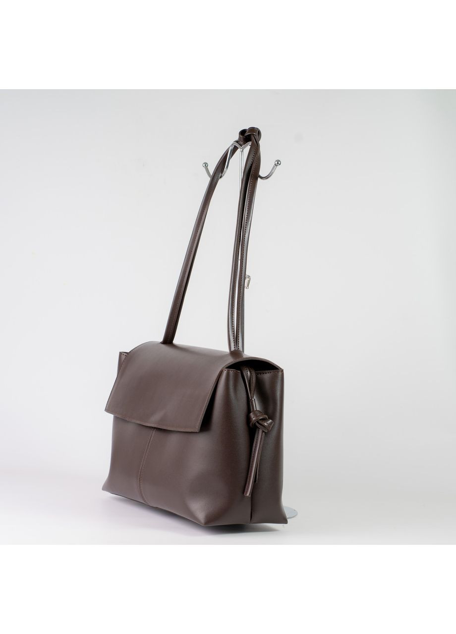 Женская сумка стильная из гладкой экокожи с подкладкой большая длинные ручки на клапане JUGO XENIA 34-25 (353849296)