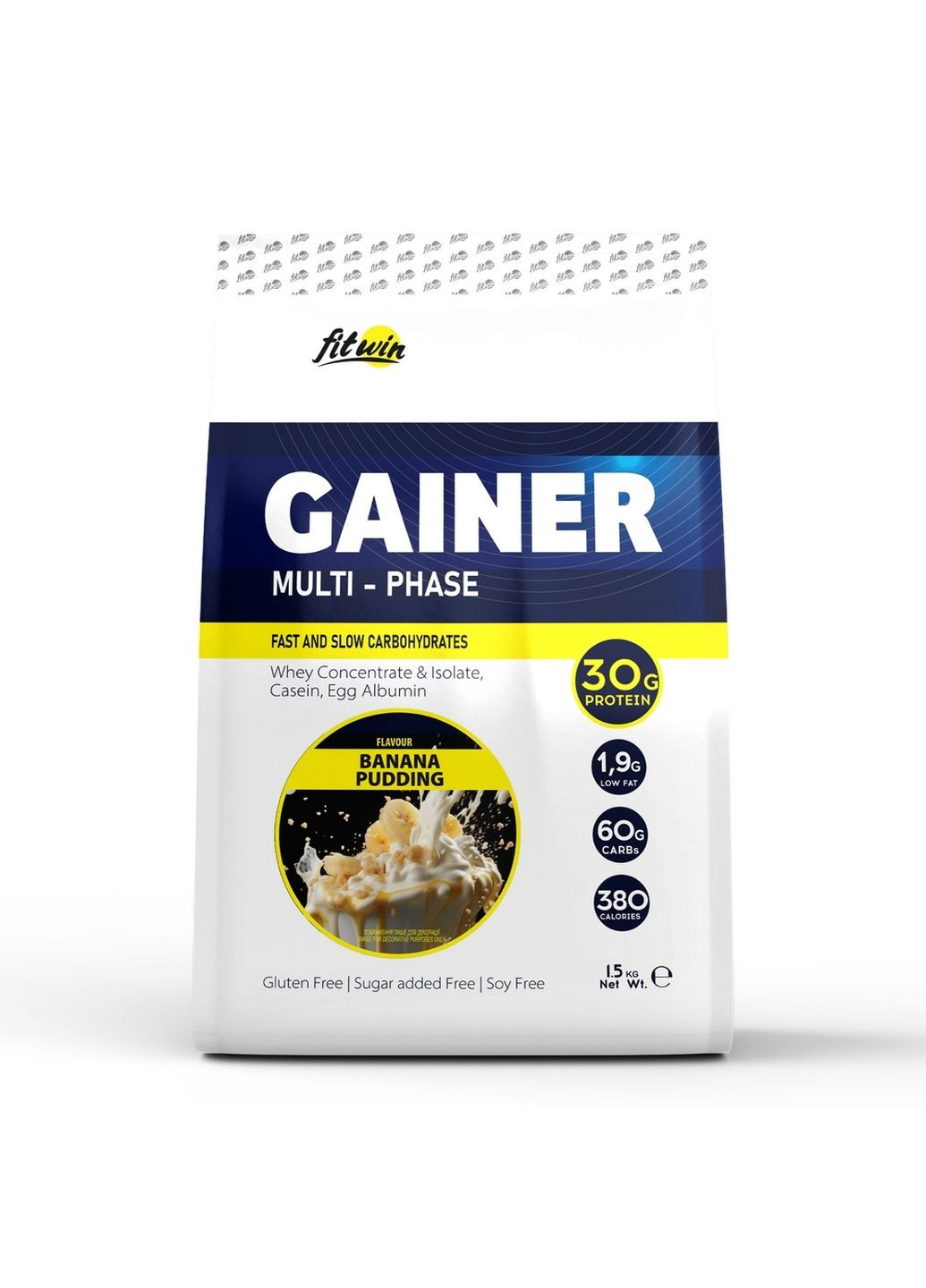 Гейнер Gainer Multi-Phase, 1.5 кг Банановий пудинг FitWin (293482766)