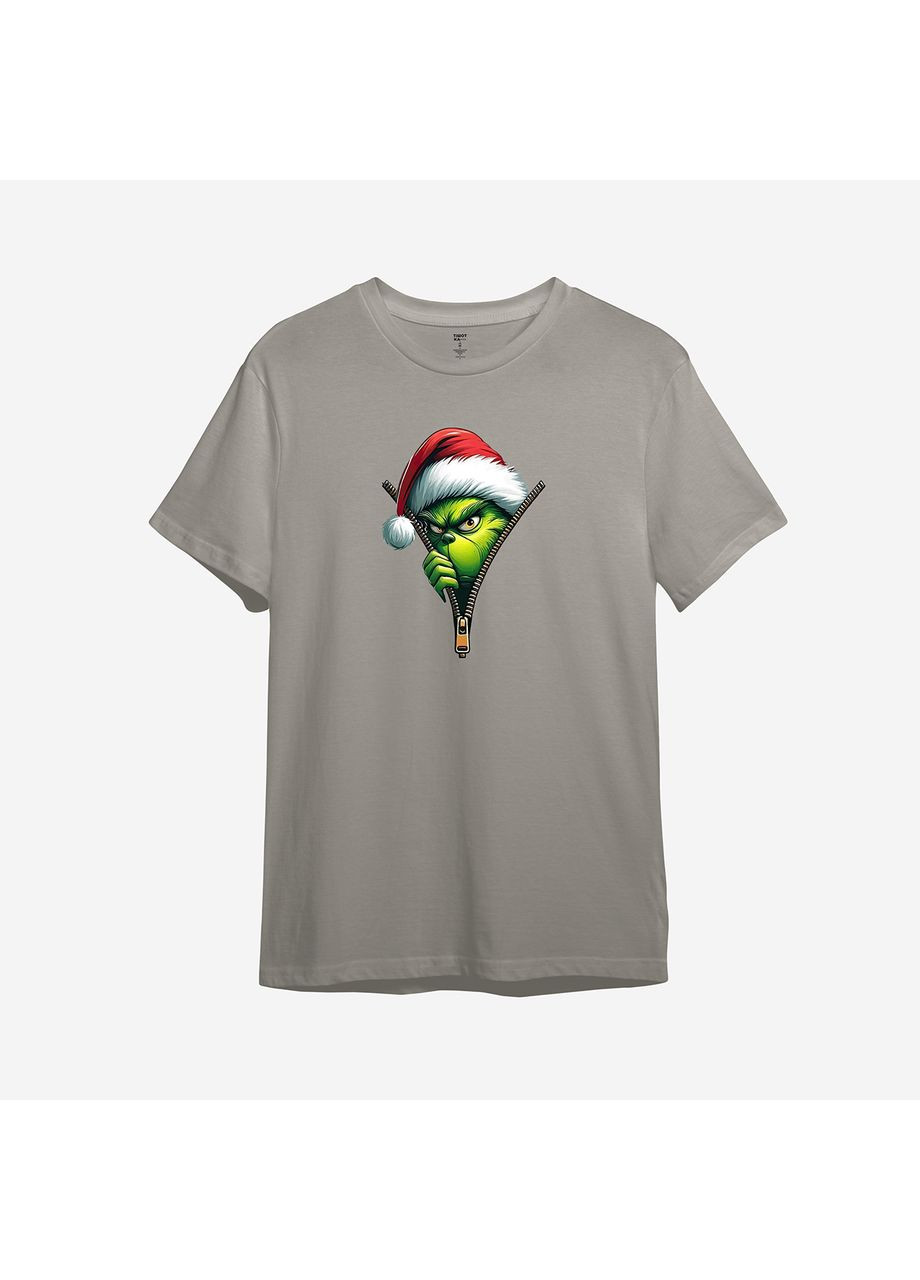 Темно-сіра новорічна футболка з принтом "ховаюсь від санти". the grinch (10959158533) з коротким рукавом ТiШОТКА