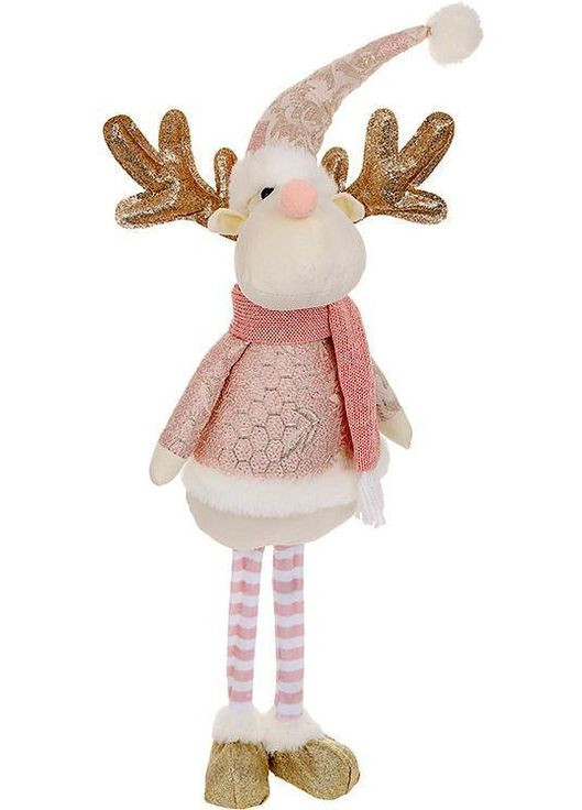 Игрушка новогодняя "Олень" 67см, розовый с золотым. BonaDi (329895425)