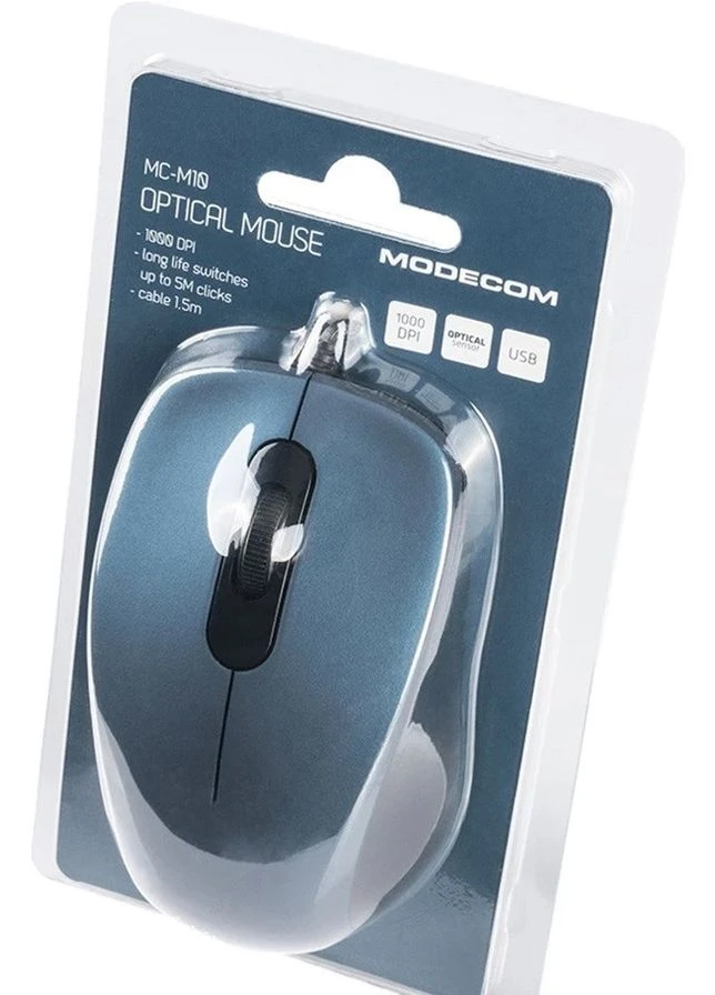Мишка MC-M10S, 3кн., 1000dpi, Silent, синя Modecom (390194013)