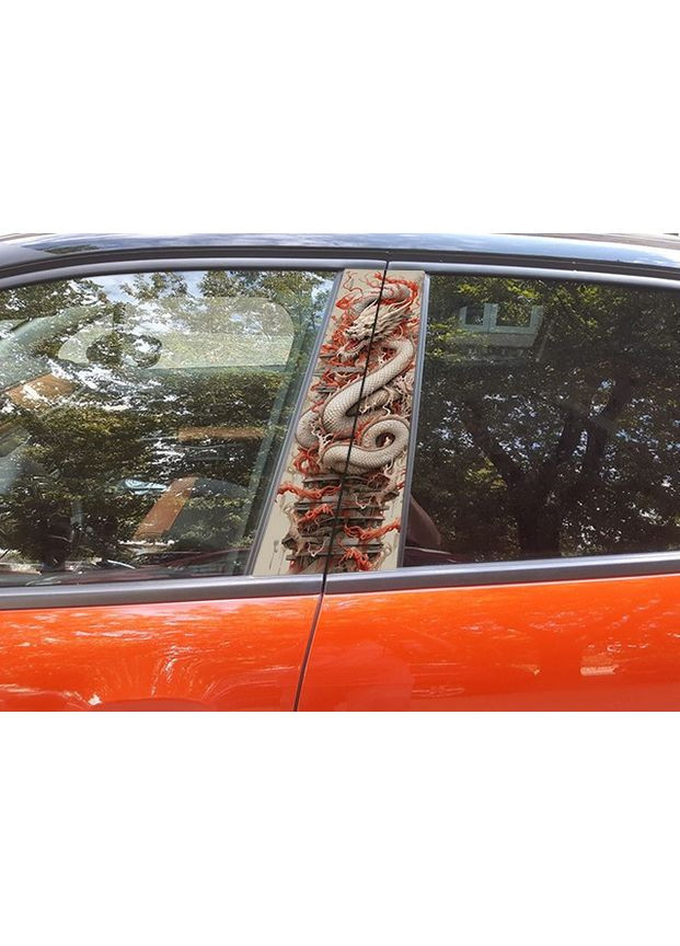 Наклейки на стойки дверей авто 3D TUNING STUDIO Дракон К 500х220х0.15мм=2штуки No Brand (362500228)