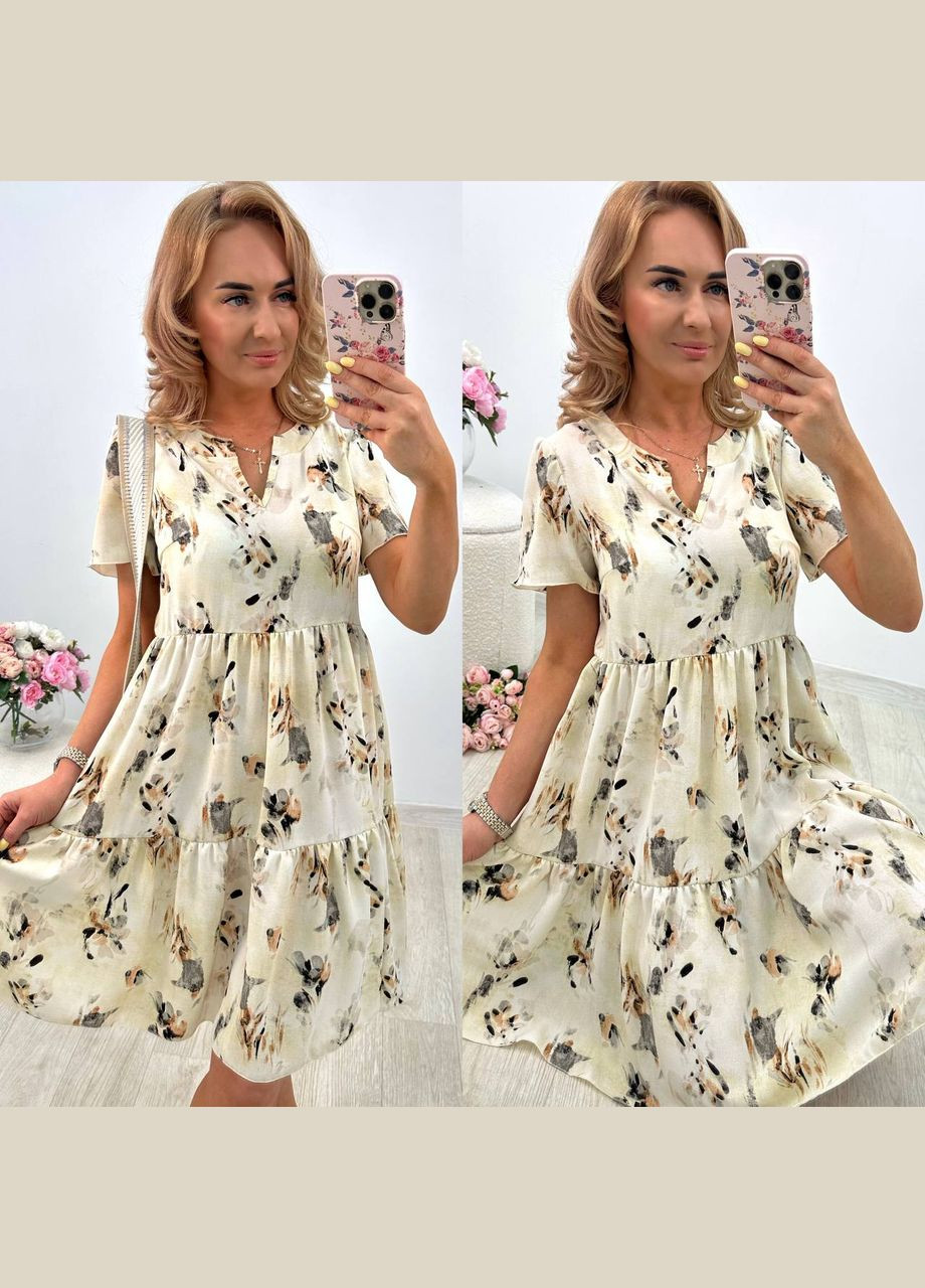 Кремовое легкое платье Fashion