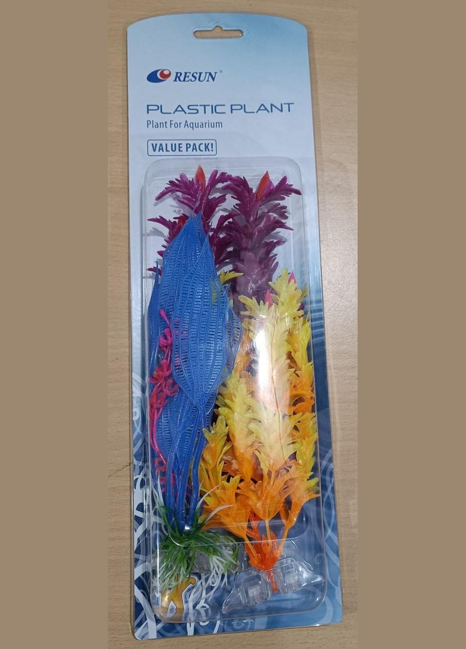 Набор из 3х шт PLK-130 (20 см, 20 см, 15 см) аквариумные растения из пластика Resun (278309980)