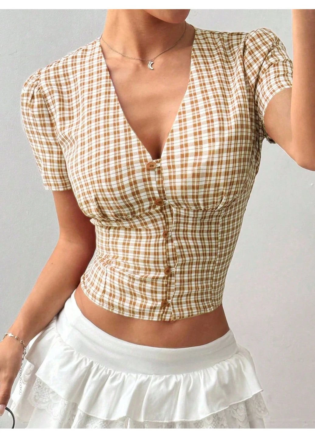 Кремовая блуза SHEIN