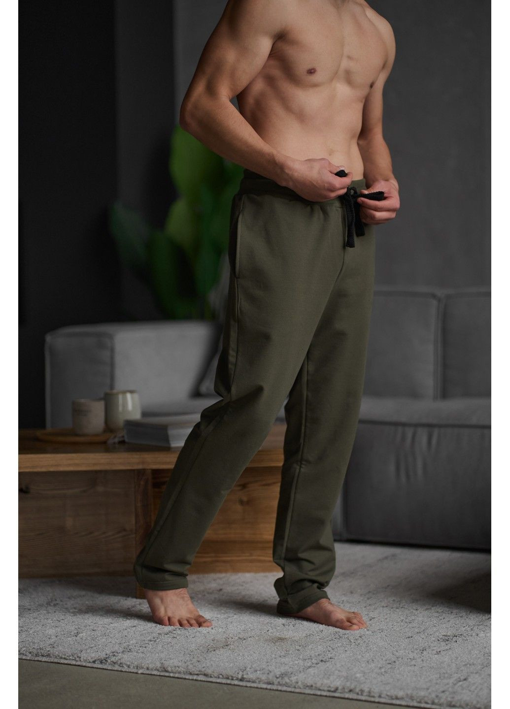 Хаки повседневный демисезонные прямые брюки Handy Wear