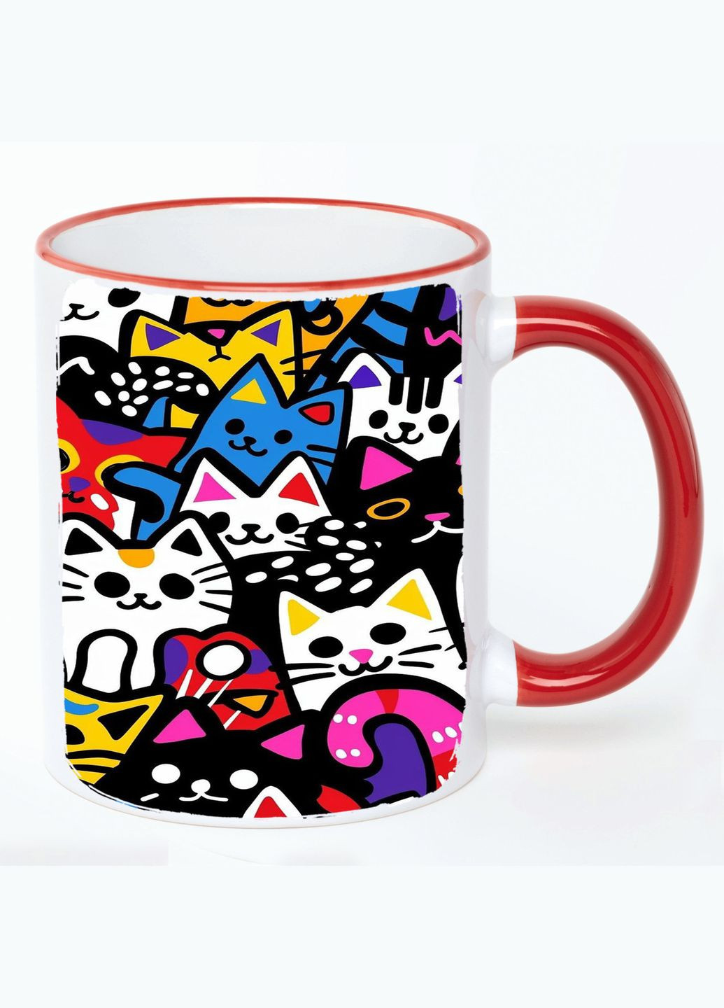 Чашка с детским рисунком (кружка, кружка) #0255 Белая с Красной ручкой 330 мл No Brand (322715932)