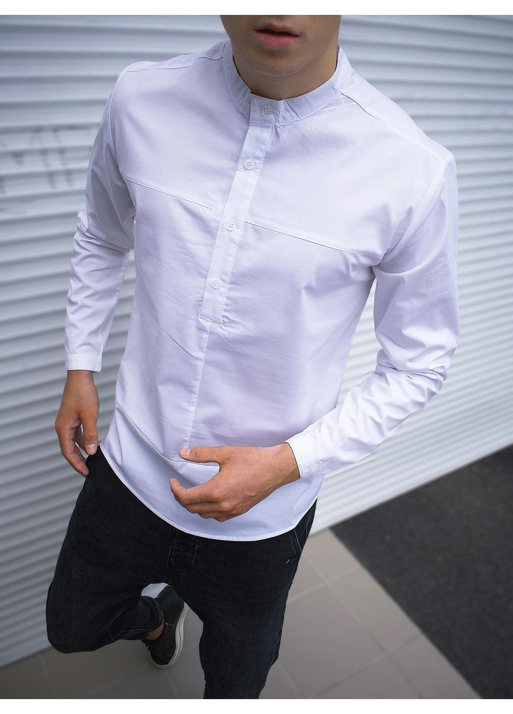 Чоловіча сорочка з коміром-стійкою Vakko (351150493)