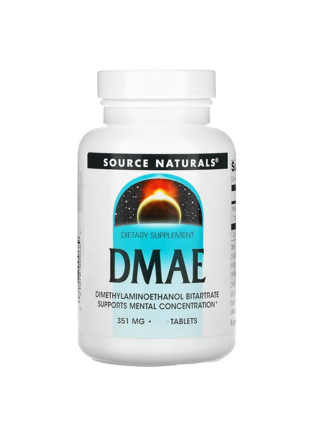 Натуральная добавка DMAE, 50 таблеток Source Naturals (293416957)
