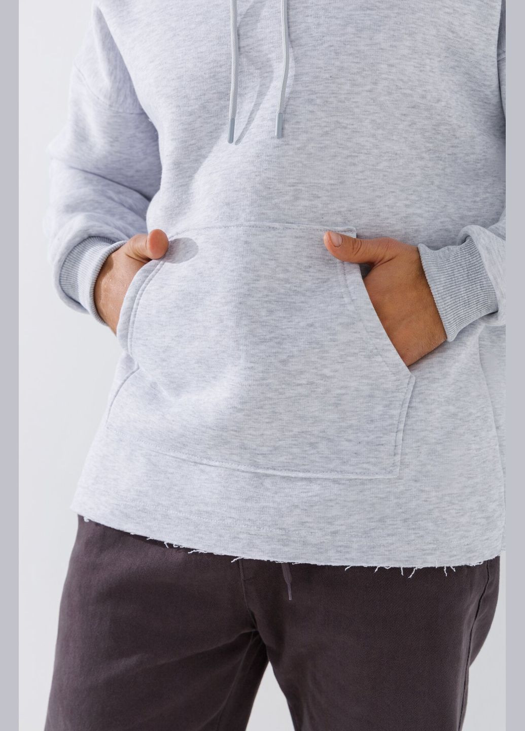 Худи однотонный мужской 2009 Светло-серый shop (2000990779403) No Brand (362703917)