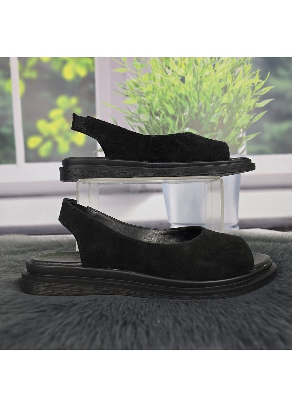 Черные босоножки женские SALI с ремешком