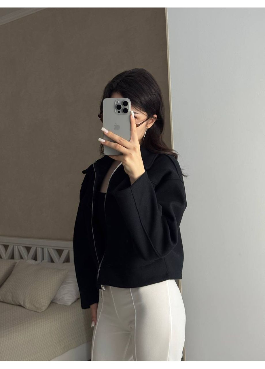 Жіночий кашеміровий бомбер оверсайз на блискавці (363839474)