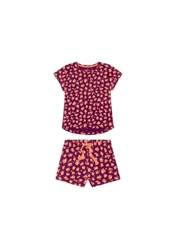 Фиолетовая всесезон пижама домашний костюм для девочки футболка + шорты Pepperts