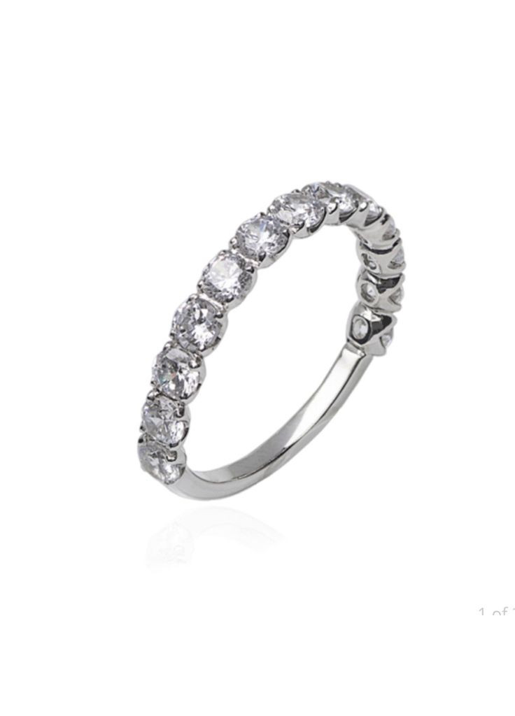 Серебряное кольцо Дорожка с Белыми камнями 16.5 размер серебро 925 пробы родированное л022р 1.75г No Brand (335053829)