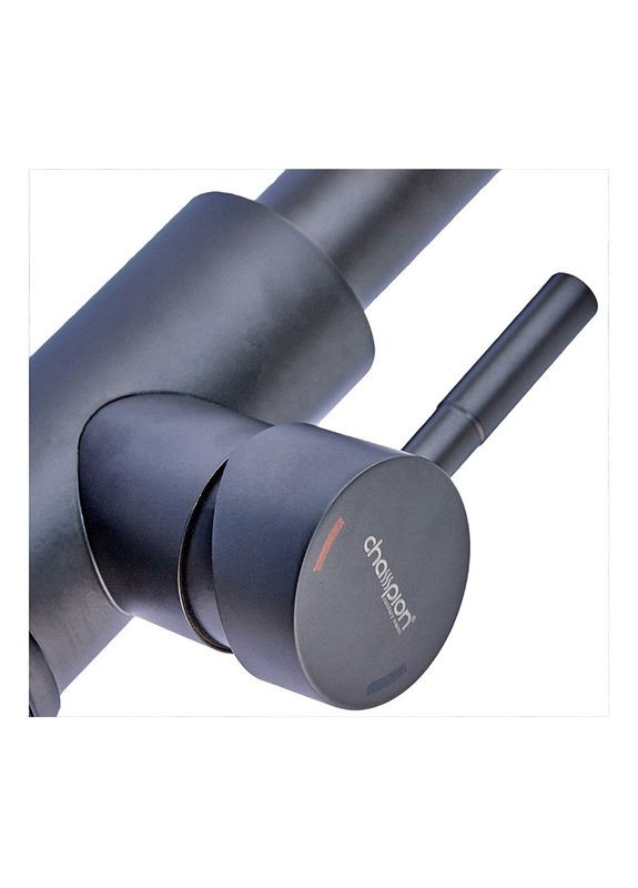 Смеситель для кухни NEO-014 Black с выдвижной воронкой, черный, нержавеющая сталь (CH0315) — однорычажный кухонный смеситель. Champion (334003364)