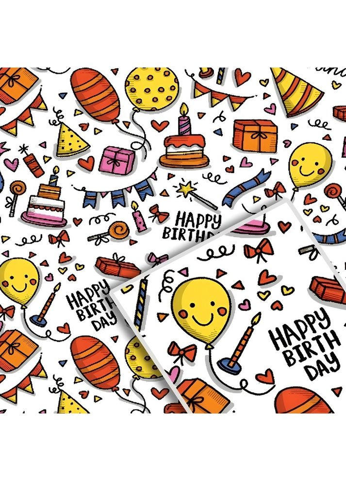 Папір пакувальний крафт "Кульки на білому" 70*100см 10л/уп Home (365824420)