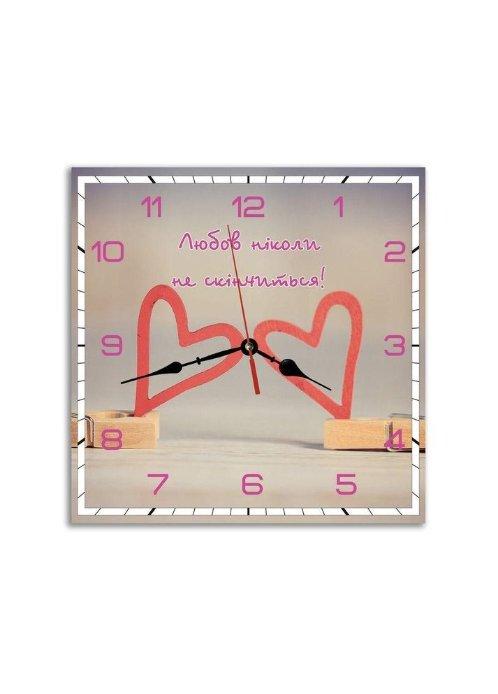 Настенные деревянные часы Любовь никогда не кончится 35х35 см хрг45х45004у Тур-Колекшн (355466165)