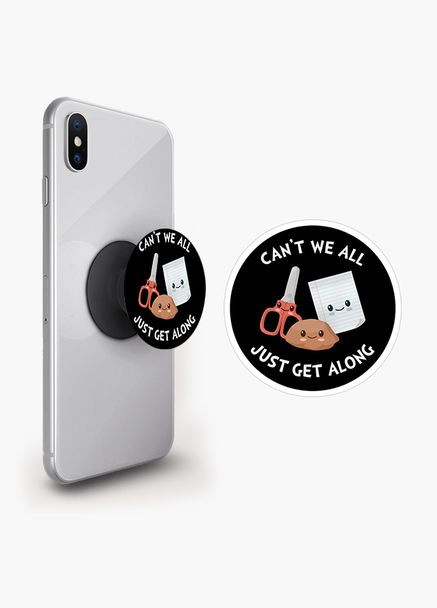 Попсокет держатель для смартфона (Popsockets) Can't we all Черный No Brand (302083957)