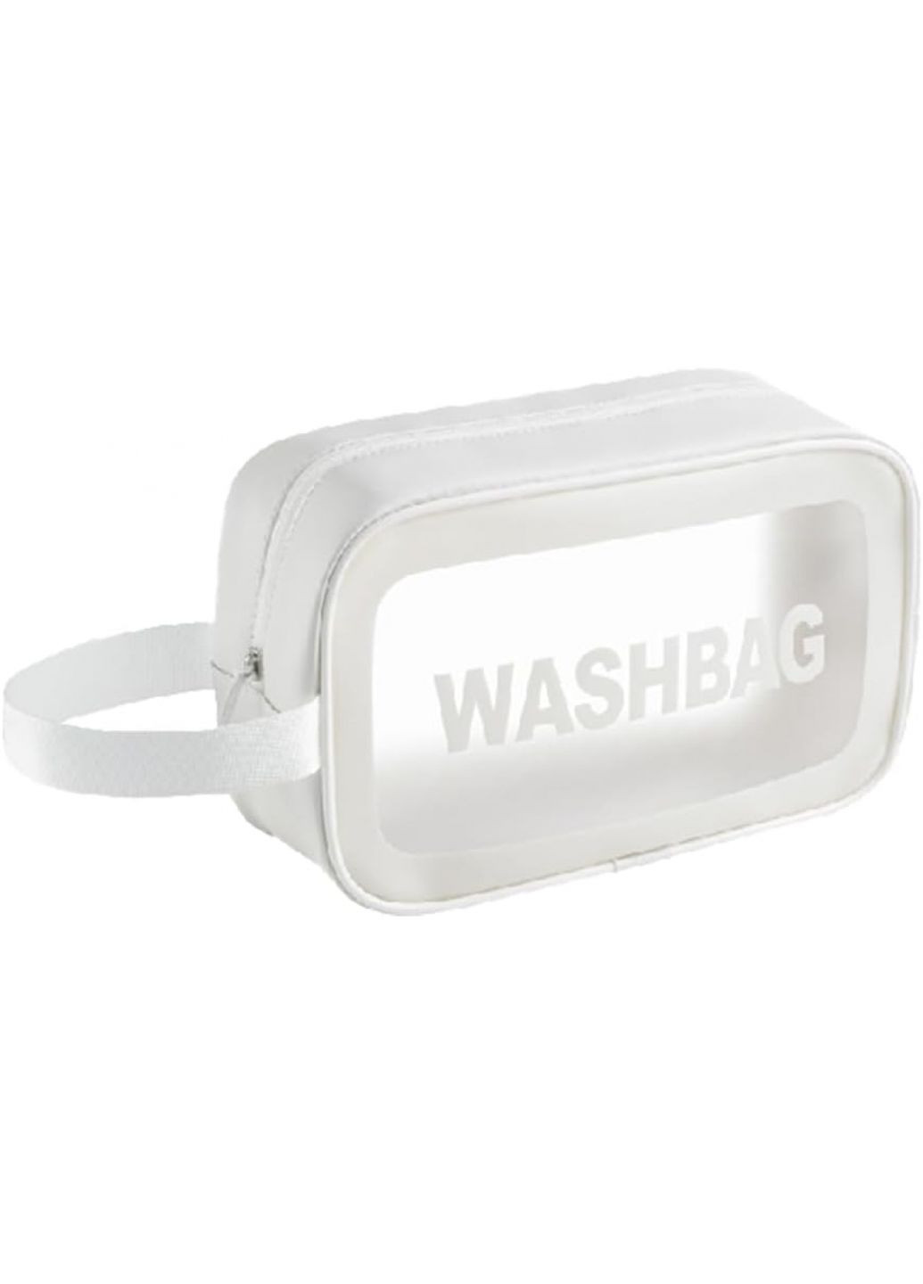 Прозрачная сумка-косметичка 20 см белая водонепроницаемая косметичка для хранения косметики и мелочей ProDobro (365442996)