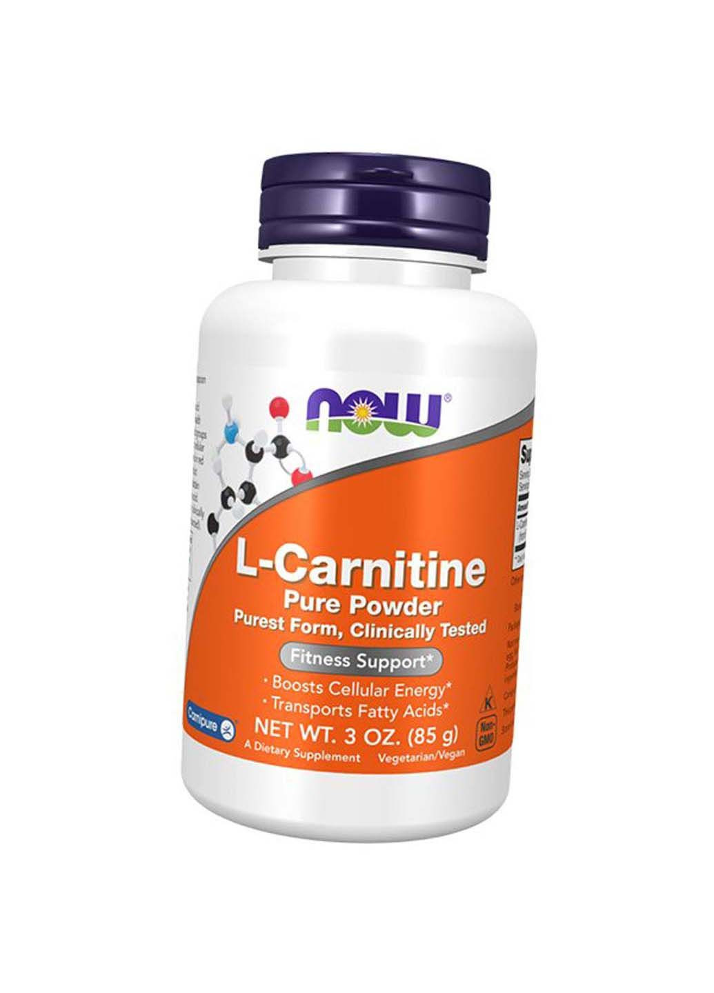 L-карнитин чистый порошок Поддержка фитнеса L-Carnitine Pure Powder 85г Now Foods (292710953)