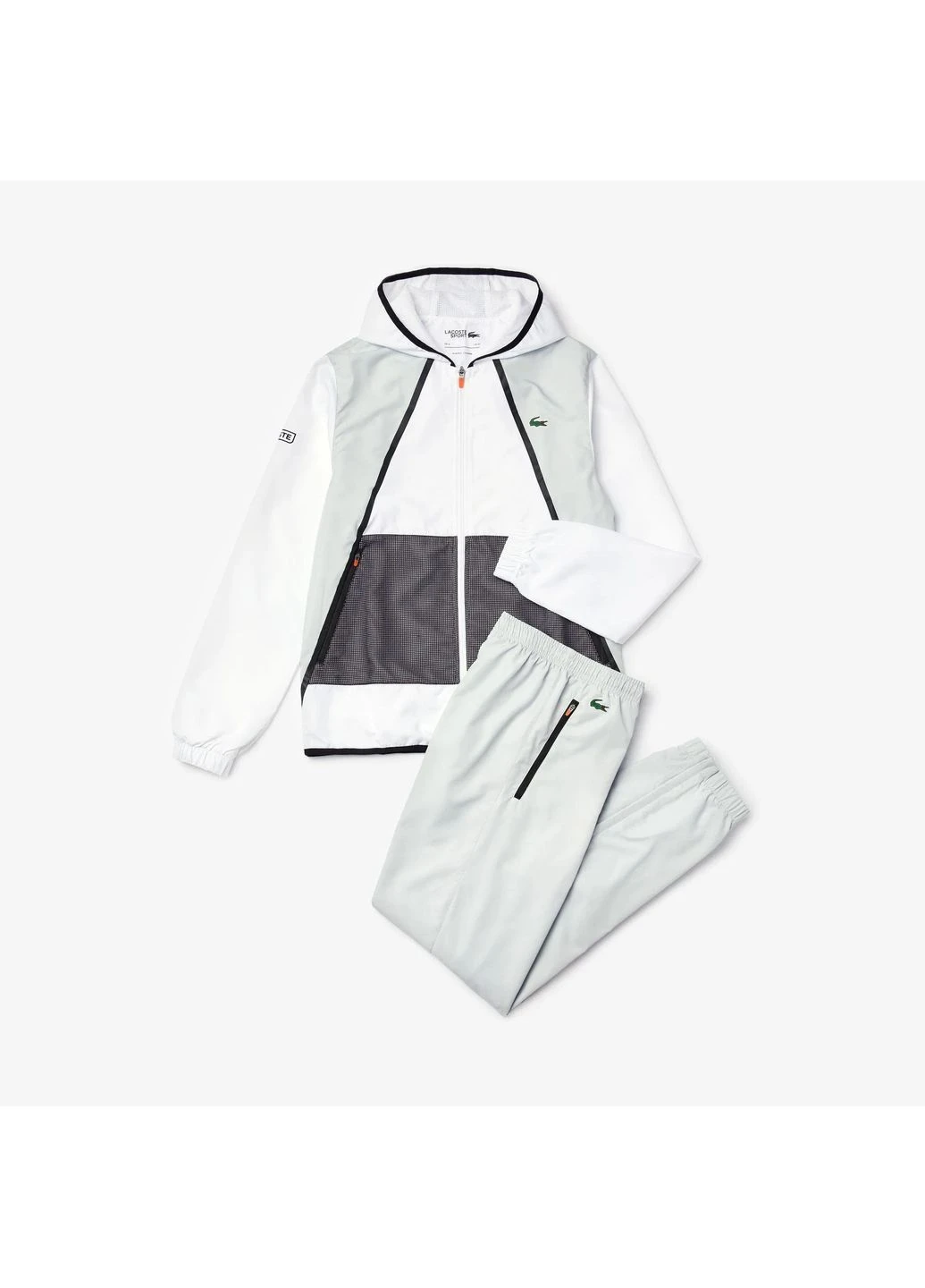 Спортивный костюм, SPORT Colorblock, с капюшоном, белый с серым, размер M No Brand (376887187)