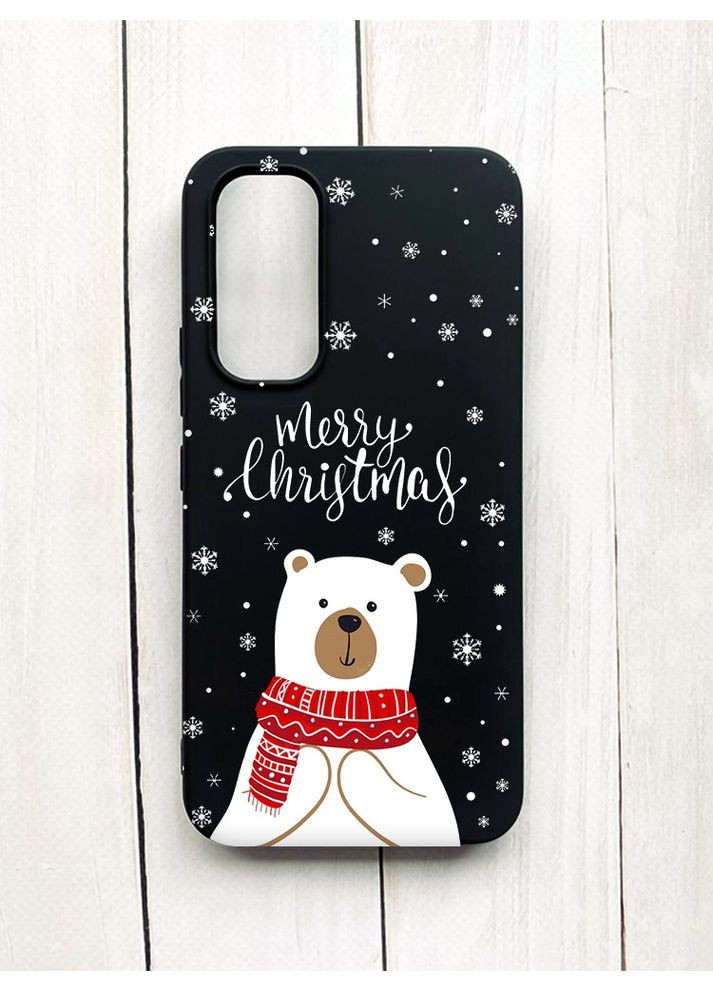 Матовий чохол на Samsung Galaxy A54 5G (A546) Чорний Ведмедик. З Різдвом (принт 146) Creative (362966021)