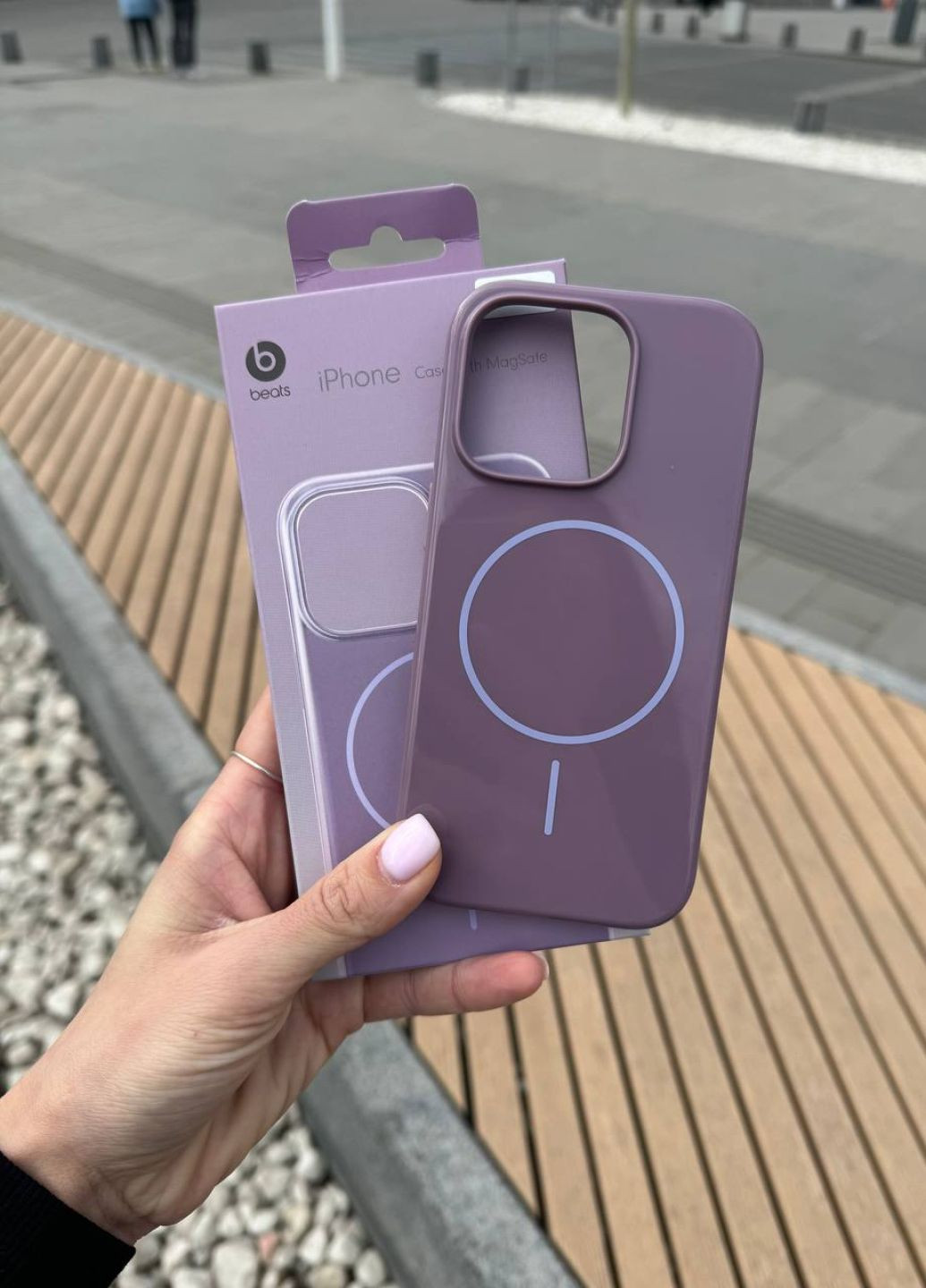 Чехол для iPhone Beats 16 Pro силиконовый MagSafe Sunset Purple / Чехол магсейф айфон 16 про фиолетовый No Brand (324407624)