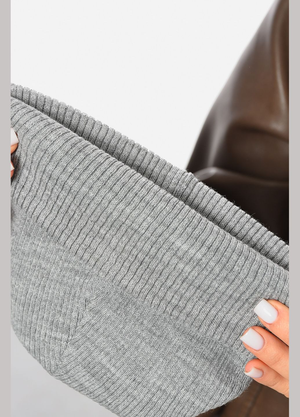 Шапка женская демисезонная серого цвета Let's Shop (305663572)