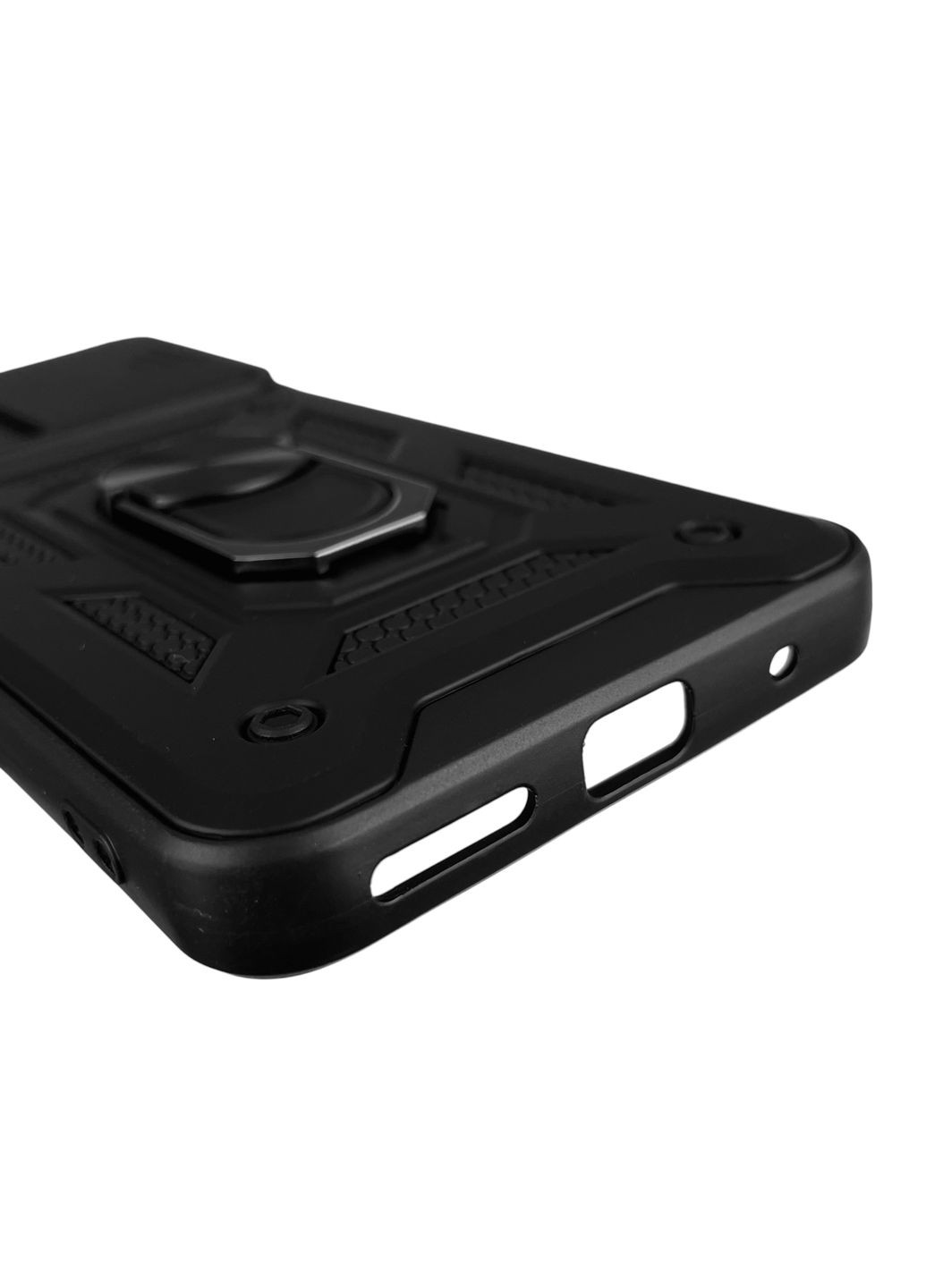 Чехол для Moto E32 бронированный с кольцом со шторкой на камеру на моторола е32 чёрный rg1 Motorola (366019225)