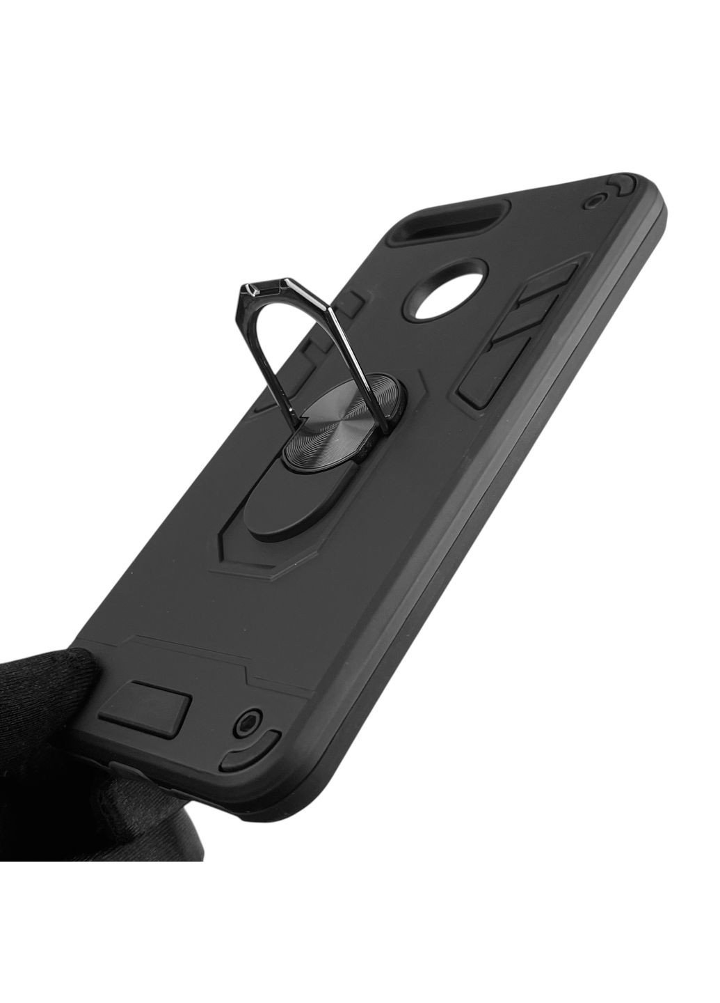 Чохол для телефона 7A Pro броньований з магнітним кільцем-тримачем на хонор 7а про чорний Honor (366232904)