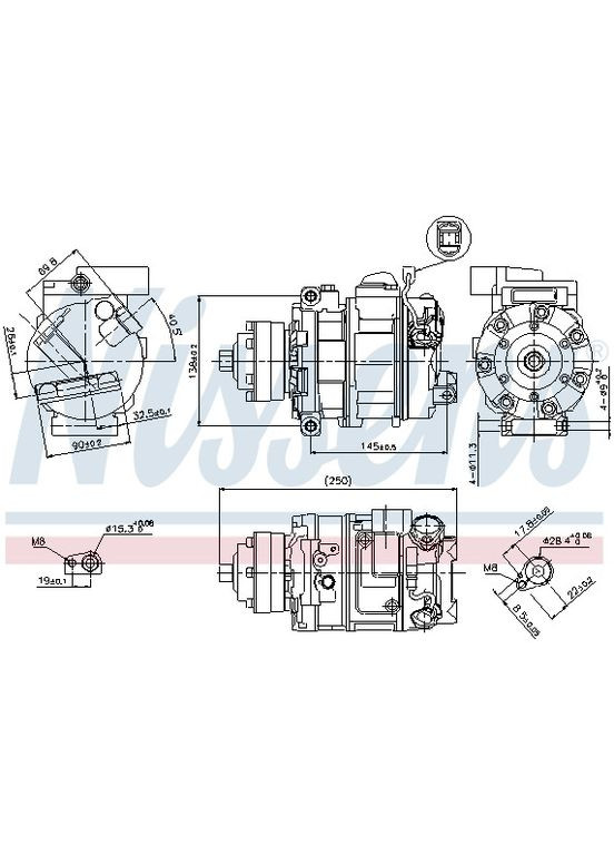 Компрессор кондиционера AUDI A 4/S 4 (00-) S4 - 4.2 I(+) (NI 89418) Nissens (354335467)