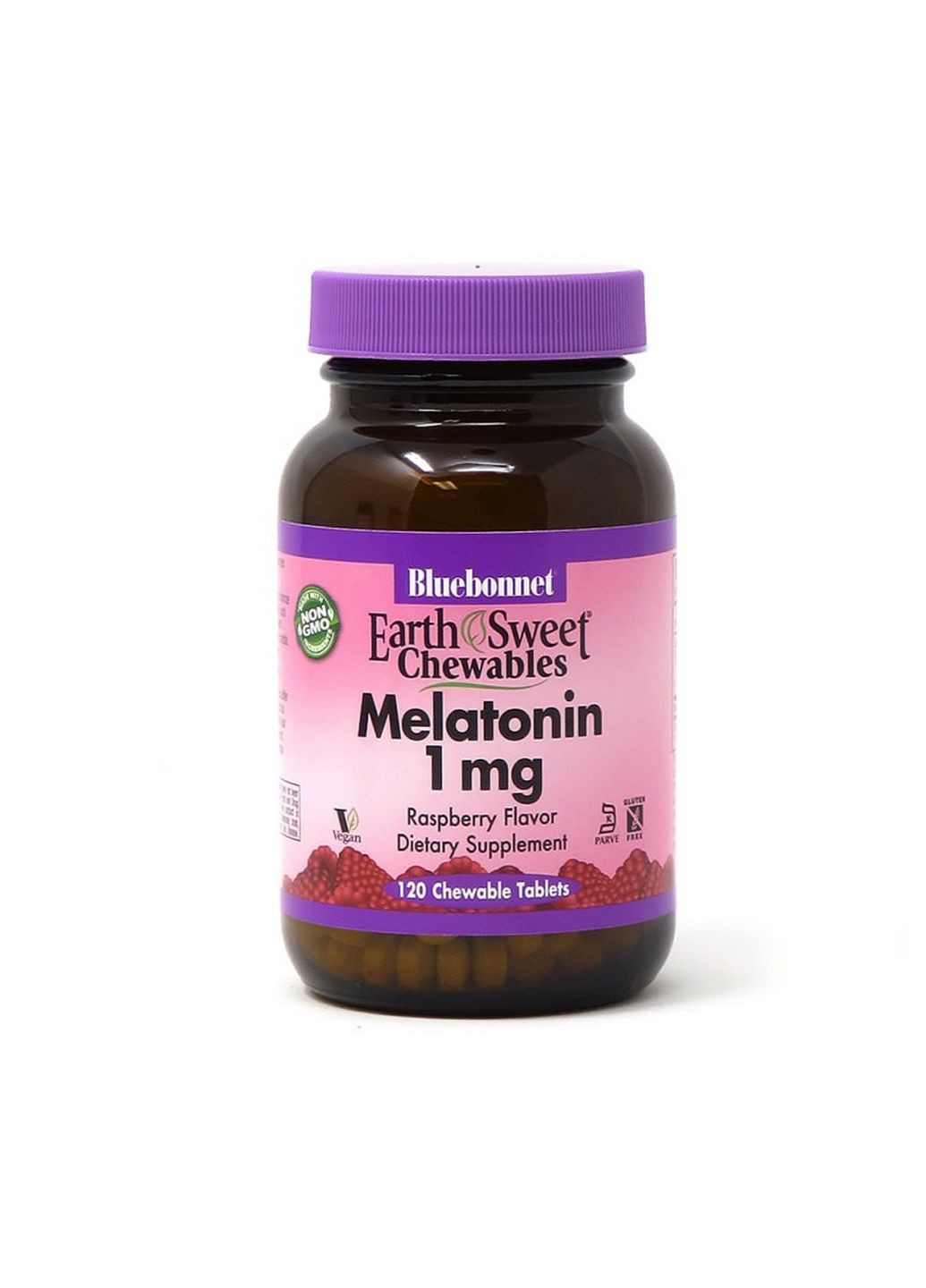 Натуральная добавка Earth Sweet Chewables Melatonin 1 mg, 120 жевательных таблеток Bluebonnet Nutrition (293341935)