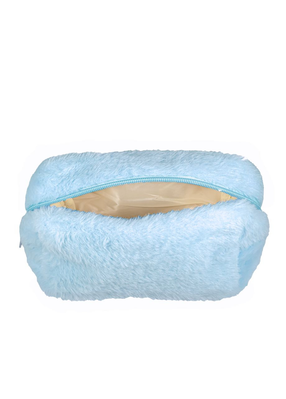 Косметичка меховая мягкая голубая с вышивкой "Аниме" женская No Brand (367985332)