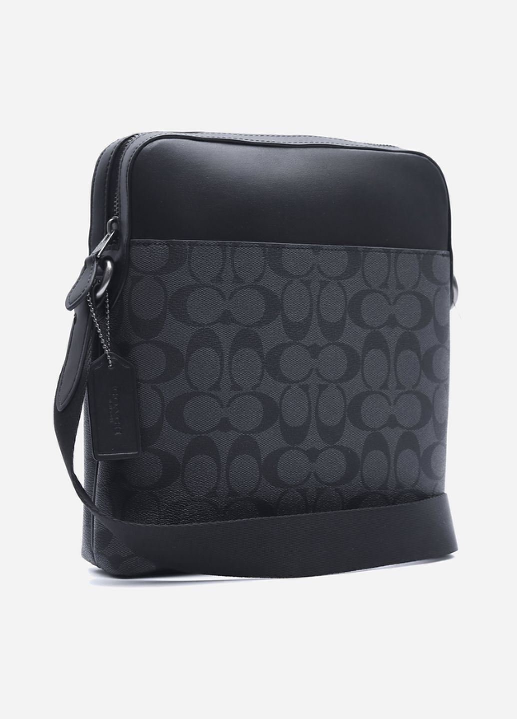 Сумка кросс-боди через плечо мужская из натуральной кожи Houston Flight Bag In Signature Canvas BG-COA-6 Черный Coach (326487705)